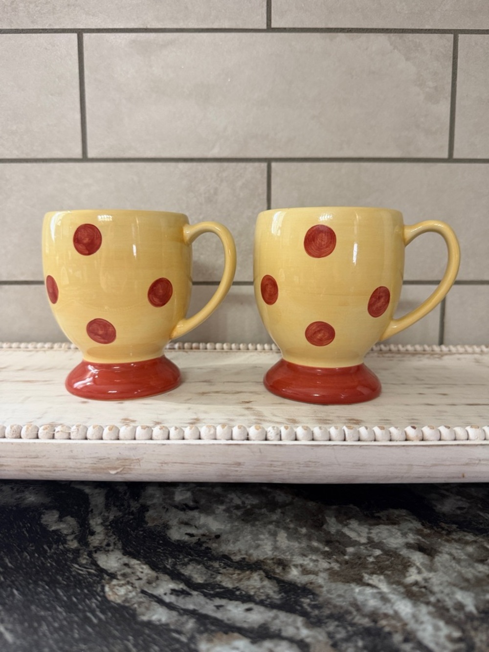 Gail Pittman for Southern Living At Home Ceramic Polka Dot Mugs - set of 2